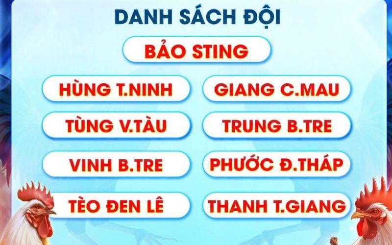 Danh sách các đội tham gia giải đấu